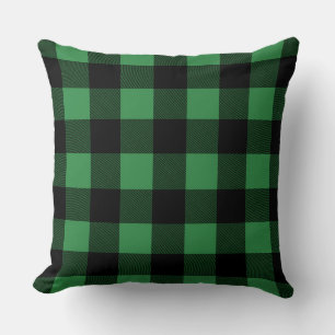 Coussin réversible Plaid Buffalo vert/olive