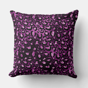 Coussin réversible prune/diamant
