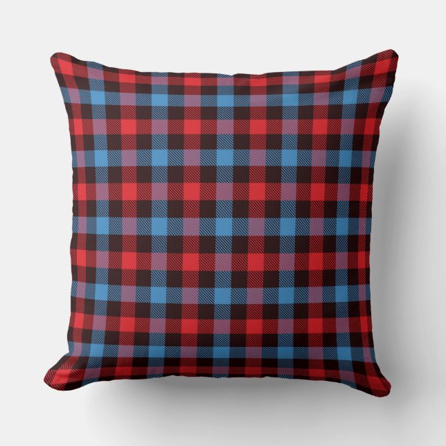 Coussin réversible rouge/bleu/bleu/violet (Recto)