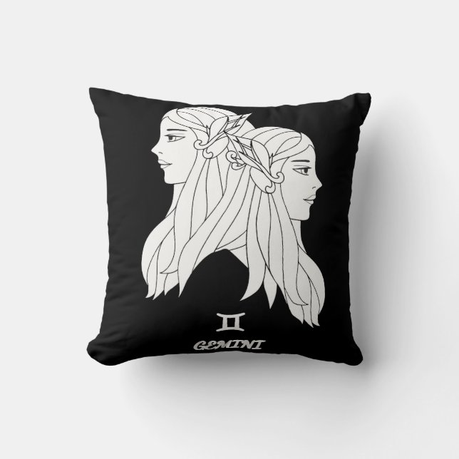 Coussin réversible silhouette Gemini (Recto)