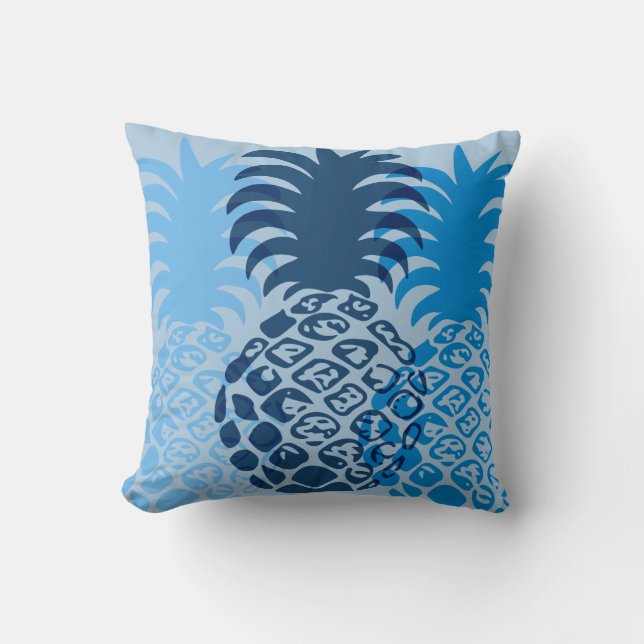 Coussin Réversible tropical hawaïen d'ananas de Momona (Recto)