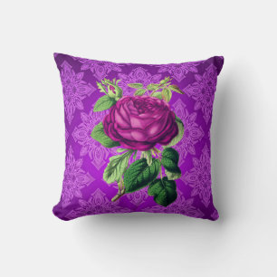 Coussin réversible vintage Rose violet