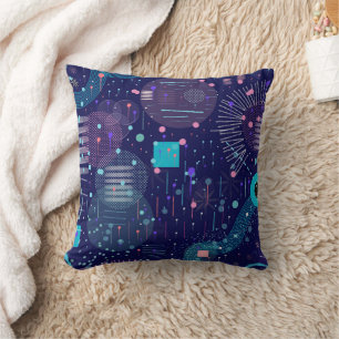Coussin Rêves Bleus Profonds Art Abstrait