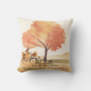 Coussin Rêves d'Automne Fille Personnalisée 