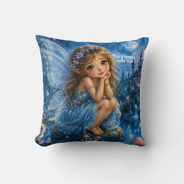Coussin Rêves de fées deviennent réalité (Recto)