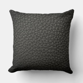 Coussin Revêtement en cuir noir de charbon de bois Imprime