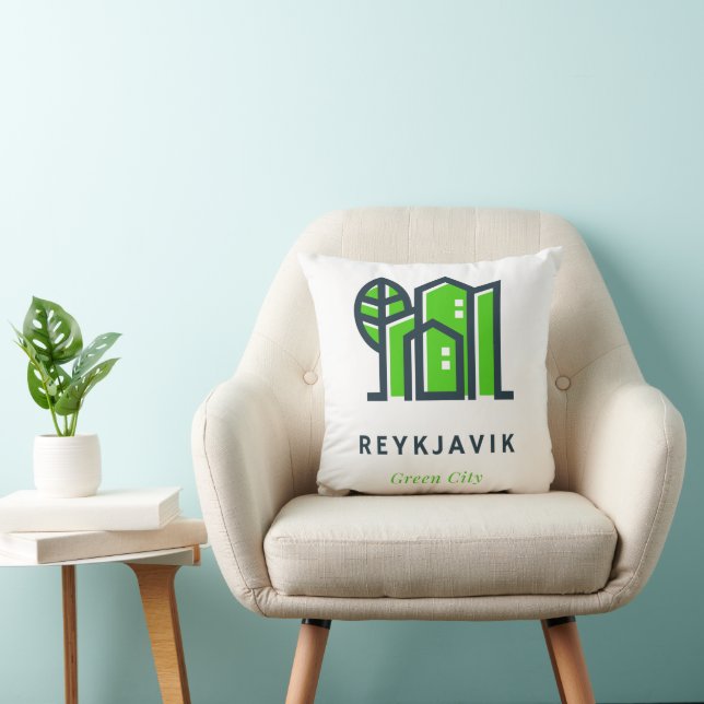 Coussin Reykjavik Islande Ville verte durable (Chaise)