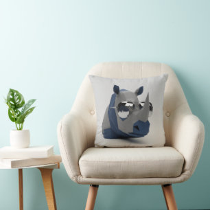 Coussin Rhinocéros cool portant des lunettes