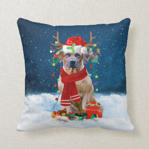 Coussin Rhodesian Ridgeback chien avec cadeaux de Noël