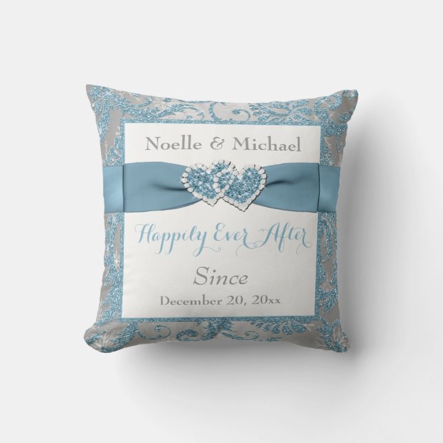 Coussin RIBBON/JEWELS - Mariage hiver Wonderland (Recto)