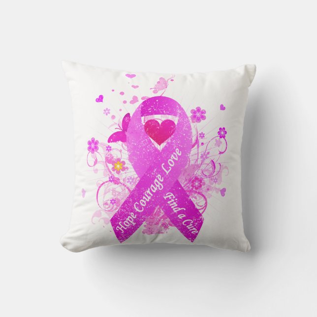 Coussin Ribbon rose Vintage (Recto)