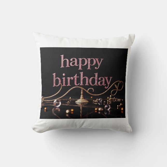 Coussin Rich rose blanc luxueux élégant extravagant (Recto)