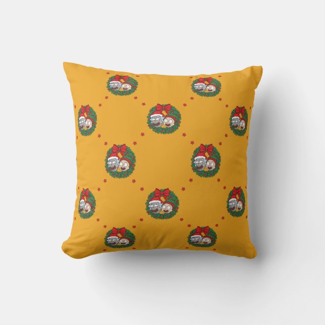 Coussin Rick et Morty | Motif de couronne de vacances (Recto)