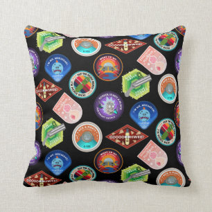 Coussin RICK ET MORTY™ Motif des patchs d'espace exter