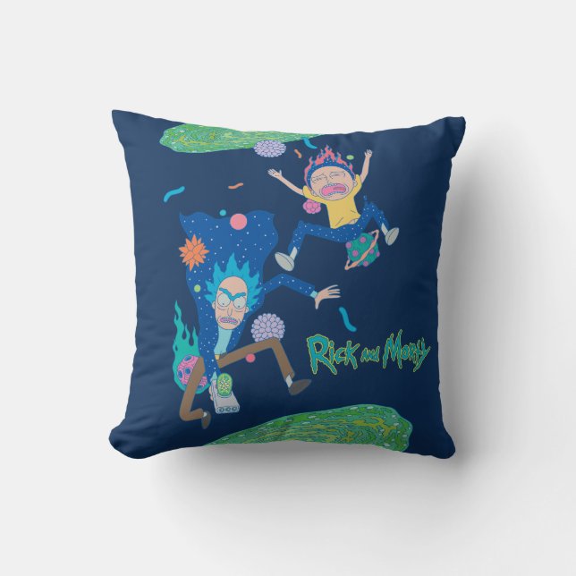 Coussin RICK ET MORTY™ | Saut de portail infecté (Recto)