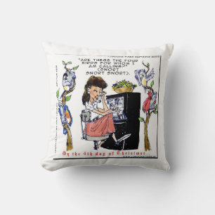 Coussin Rick London Ernestine appelle les oiseaux Noël