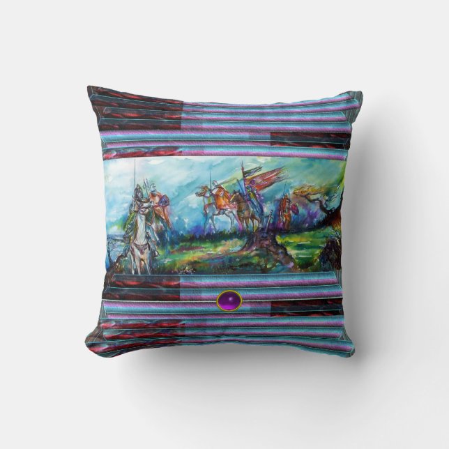 Coussin RIDERS DANS LA TEMPÊTE Chevaliers Médiévaux Horseb (Recto)