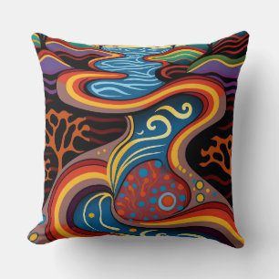Coussin Rivière, autochtone, rêveur.