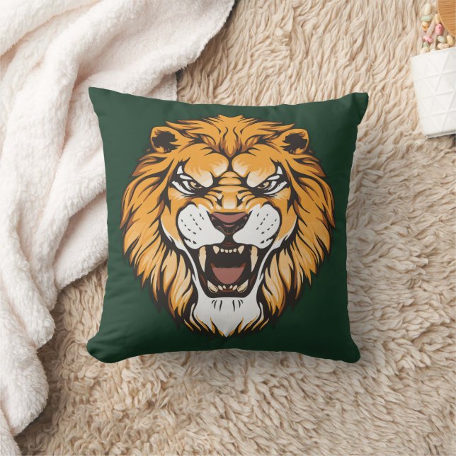 Coussin Roaring Lion Face Decorative Pillow (Couverture)