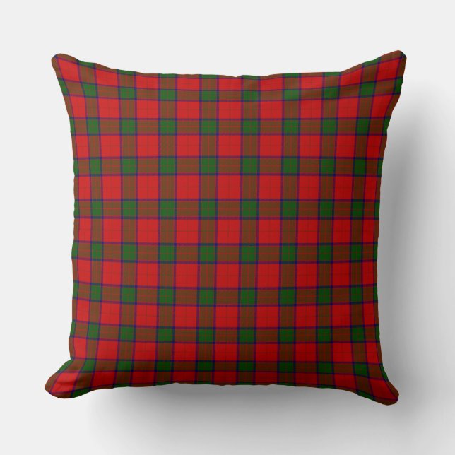 Coussin Robertson tartson rouge vert plaid (Recto)