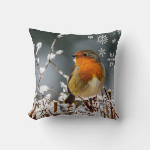 Coussin Robin Songbird dans l'oreiller à lancer hivernal