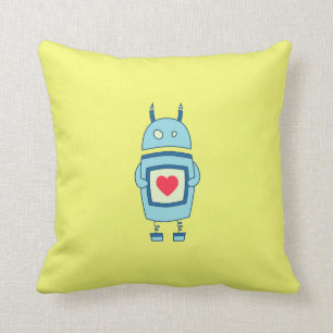 Coussin Robot Clair Et Mignonne Avec Coeur