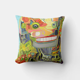 Coussin Robot Fleur Heureux