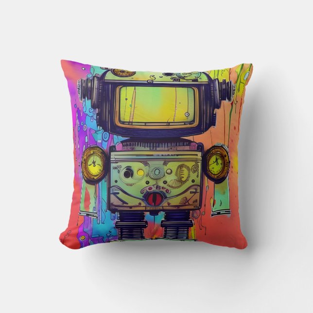 Coussin Robot Steampunk (Recto)