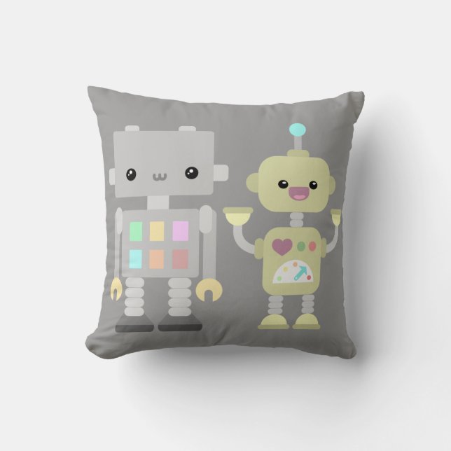 Coussin Robots au jeu (Recto)