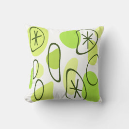 Coussin Roches d'art Abstrait rétro Chartreuse
