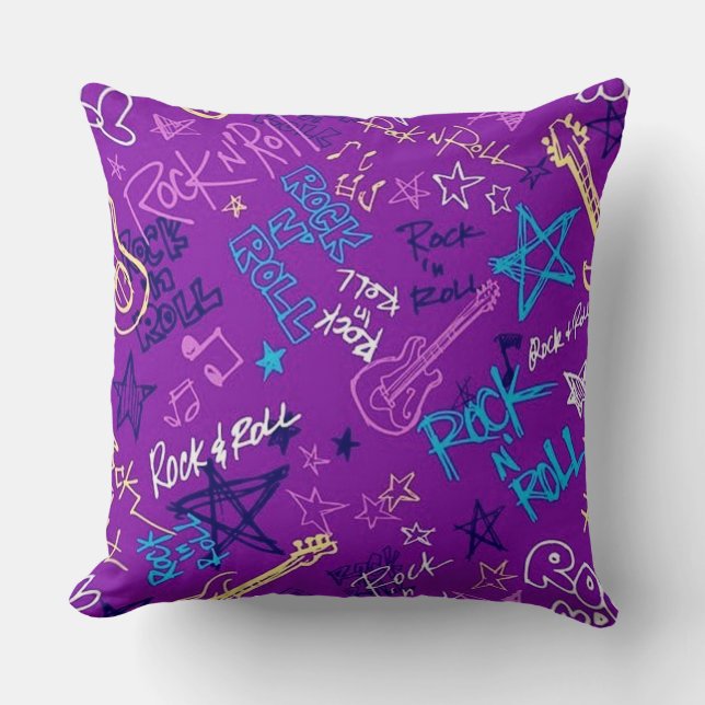 Coussin Rock & Roll Rock Star Purple Jeu d'oreiller (Recto)