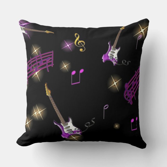 Coussin Rock Star Music Arrière - plan Throw Pillow (Recto)
