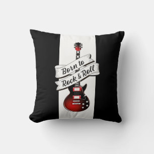 Coussin Rocker Guitar Né à Rock and Roll Music
