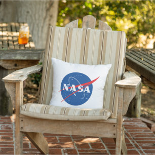 Coussin Rocket blanche Iconique de la NASA 16" x 16"