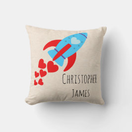 Coussin Rocket Hearts Blue Baby Boy
