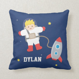 Coussin Rocket Space Salle des petits astronautes blondes