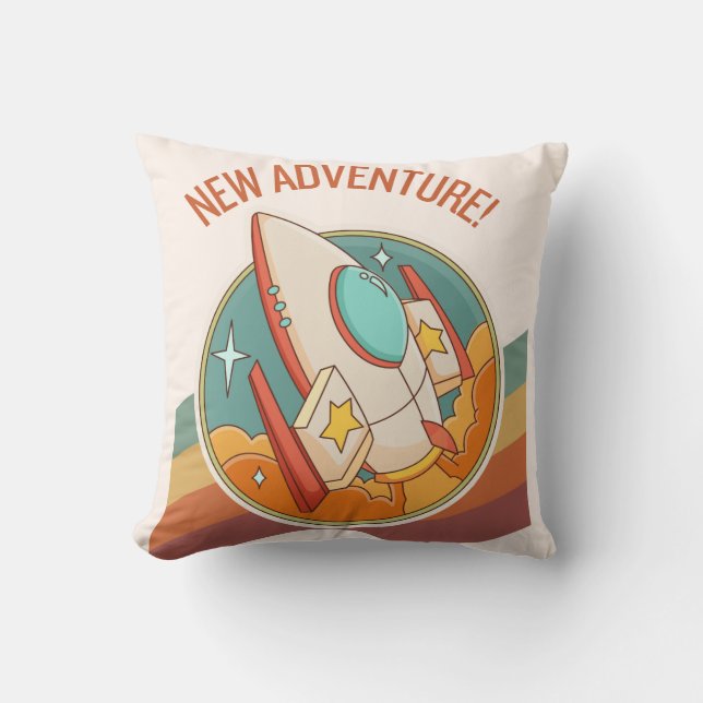 Coussin rocketship nouvelle aventure (Recto)