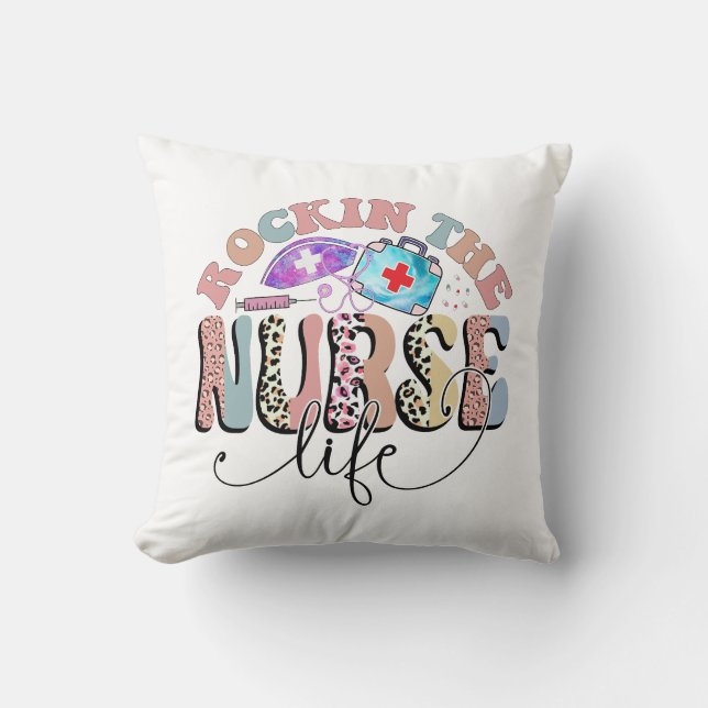Coussin Rockin The Nurse Life, Nurse et les étudiants en s (Recto)