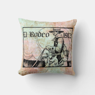 Coussin Rodeo Cowboy Country 1912 Art occidental