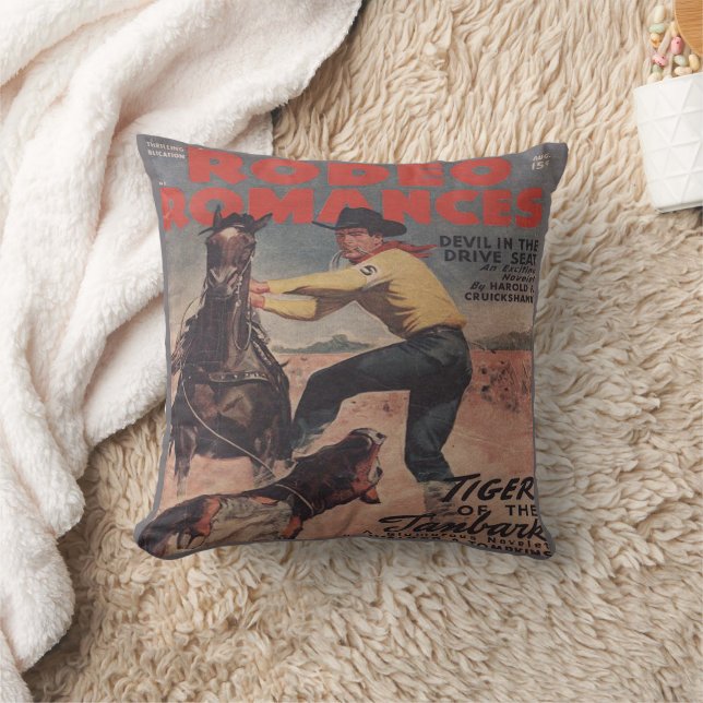 Coussin Rodéo Occidental Cowboy Calf Roping Rodéo Romance (Couverture)