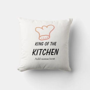 Coussin Roi du chef de cuisine cuisine ajouter nom couronn