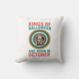 Coussin Rois d'Halloween octobre Anniversaire Vintage Chem