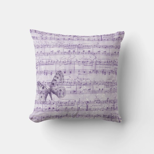 Coussin Romance musical de papillon (Recto)
