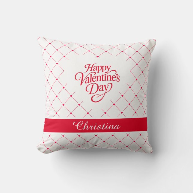 Coussin Romantic Red Hearts Personalized Valentine (Recto)