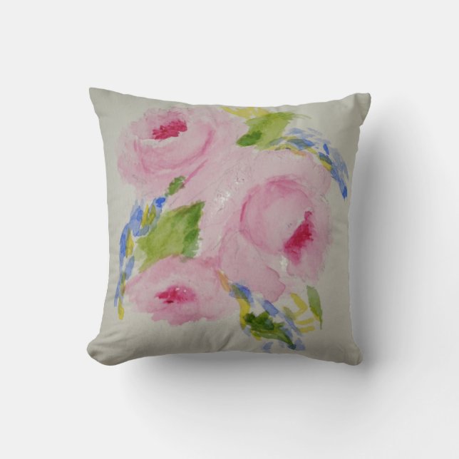 Coussin romantique et féminin de roses (Recto)