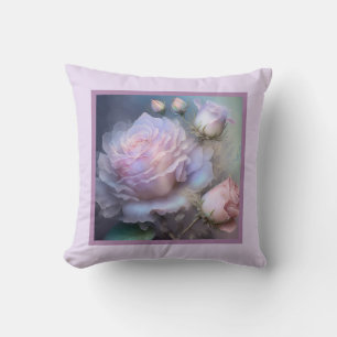 Coussin - romantique floral, fleur rose, rose rose