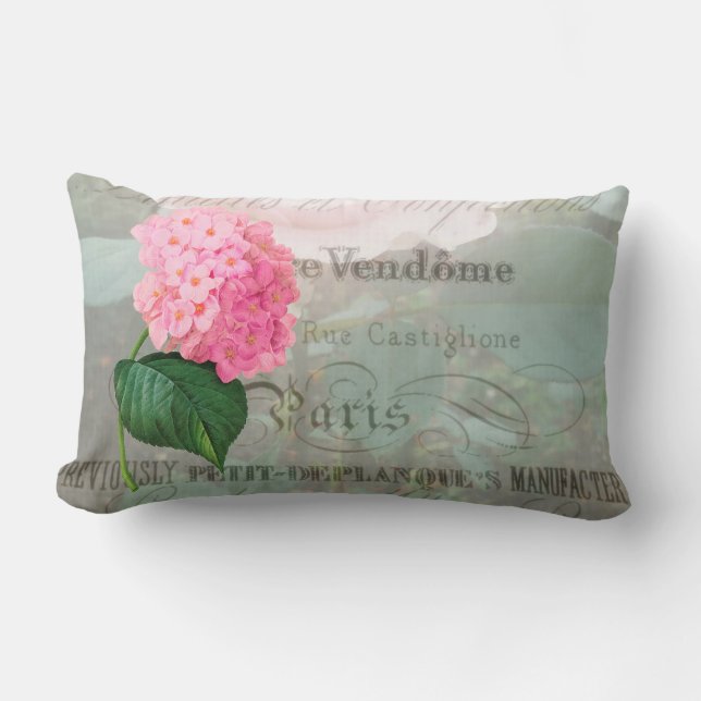 Coussin romantique français d'accents rose Hydrang (Recto)