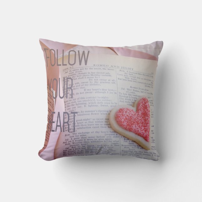 Coussin Romantique Suivez votre coeur Roméo & Juliette (Recto)