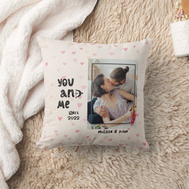 Coussin Romantique Toi et moi Coeurs Photo (Couverture)