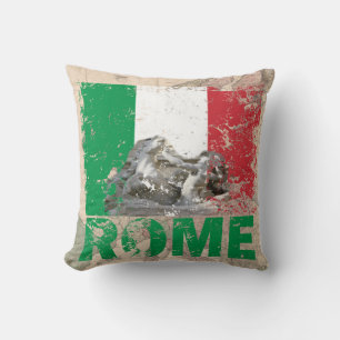Coussin Rome Italie Distorsion Drapeau sur la carte de l'E